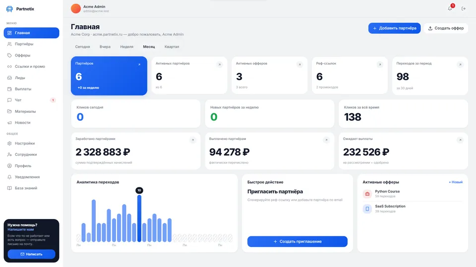 Partnetix — PRM-платформа, проект Qwane